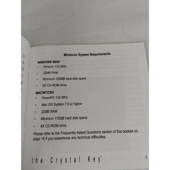 The Crystal Key Windows 98 / 95 PC Game - cd-rom Complete - Picture 5 of 8